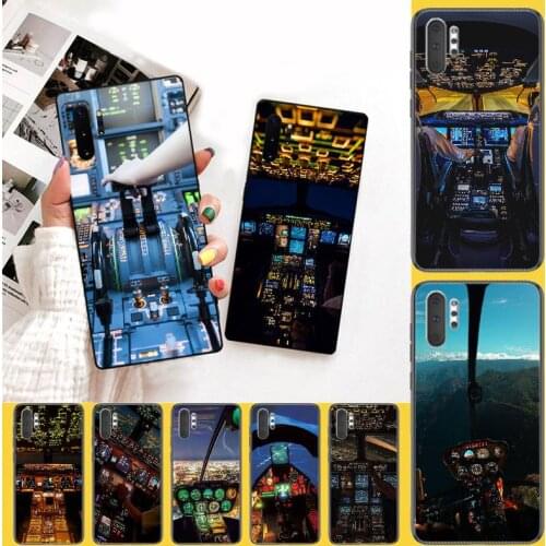 PENGHUWAN aircraft Plane cockpit Soft Silicone TPU Phone Cover for Samsung Note 3 4 5 7 8 9 10 pro M10 20 30