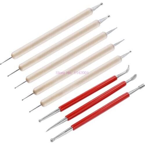 50set 8pcs Leather Craft Tool Modeling Point Stylus Modelling Carving Tool Spoon Balls Embossing Carving Blade Press Tool