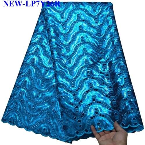 Newest African Sequin lace High quality Cotton Embroidered Hand cut organza lace fabric wedding XYA4001