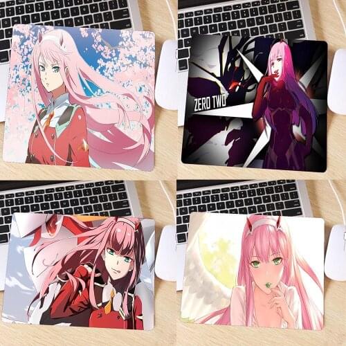 Anime Zero Two Small Mouse Darling In The FranXX Wholesale Thickened Mini Laptop Rubber Keyboard Mat Mouse Pad 220x180x2mm Desks