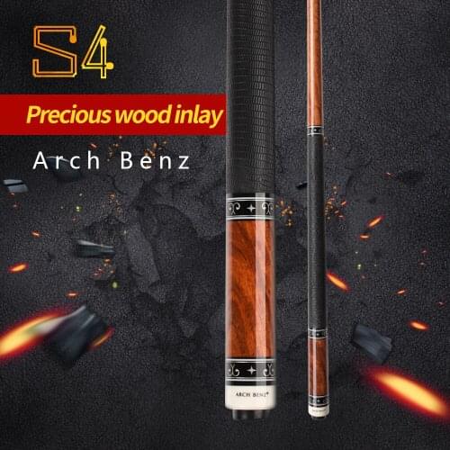 Original Arch Benz S4 Billiard Pool Cue Stick 12.5mm American Tiger Red Thread Tip Kit Stick American 3*8/8 Radial Pin Kit Cue
