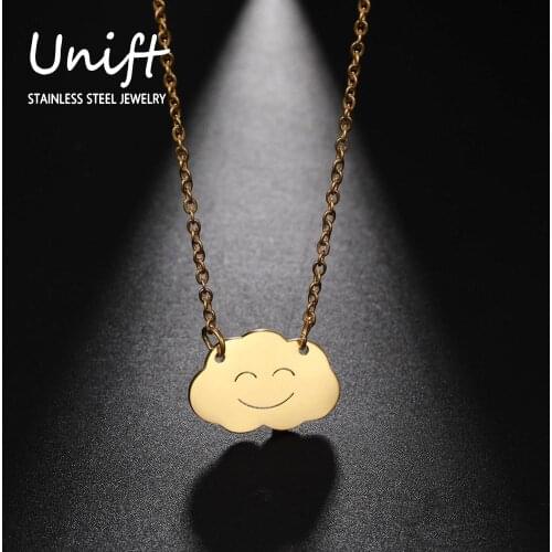 Unift Novel Weather Necklace Simple Lightning Smile Cloud Pendant Meteorologist Forecast Necklace Accessories Charm Jewelry Gift