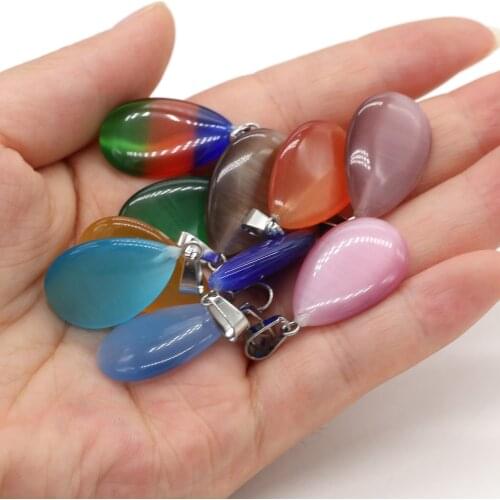 Natural Stone Pendant Water Drop Shape Semi-precious Stones Exquisite Charm for Jewelry Making DIY Necklace Bracelet Accessories