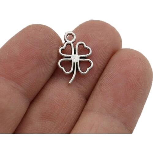 JAKONGO Clover Charms Pendants for Jewelry Making Bracelet DIY Accessories 18x12mm 20pcs