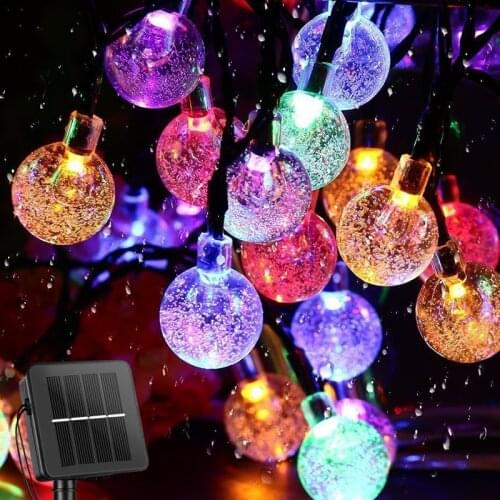 Solar Lights String Christmas Decoration Lights 12M 100 Led Crystal Lights Waterproof Outdoor Solar Powered Patio Light For Home