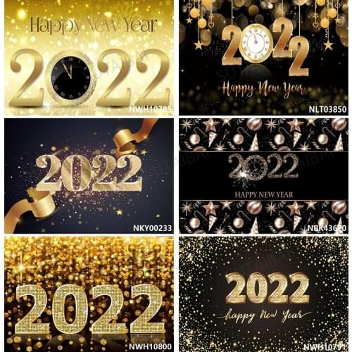 Christmas Backdrops 2022 Happy New Year Fireworks Glitter Wine Glass Champagne Photography Background Photo Zone Decor Props