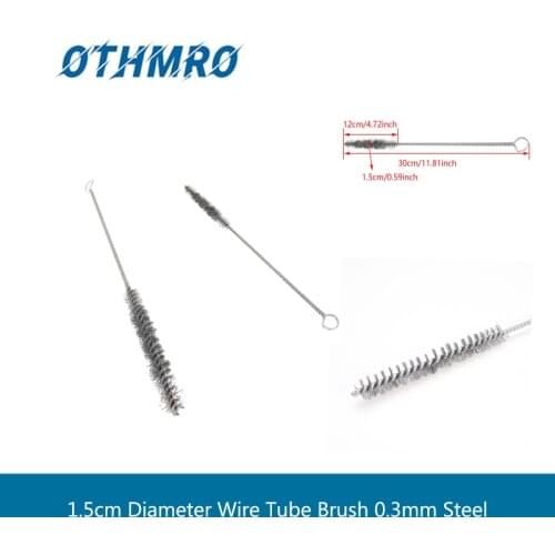 Hot 2~10pcs 1.5cm Diameter Wire Tube Brush 0.3mm Steel Wire Thickness Cleaning Brush 30cm Total Length Metal Handle Hand Tool