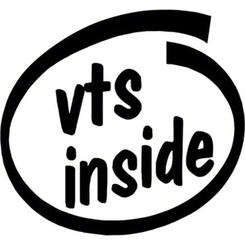 14*13CM VTS INSIDE Funny Car Decorative Sticker Decal Car Styling Accessories Black/Silver C1-0138
