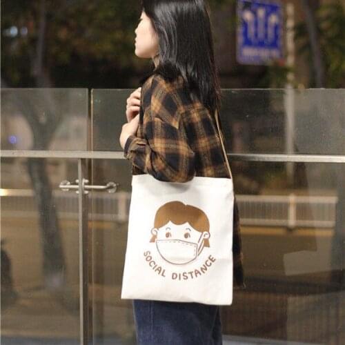 Womens Shoulder Bags Large Capacity Shopping Bag Female Canvas Cloth Bag Handbag Reusable Foldable Eco Grocery Totes Messenger