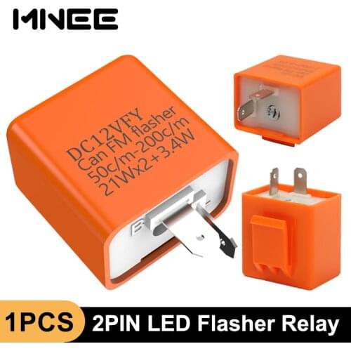 LED Flasher Relay 12V Adjustable Frequency of Turn Signal Light 2 Pins Flashing Blinker Relays For Motorcycle Accessories