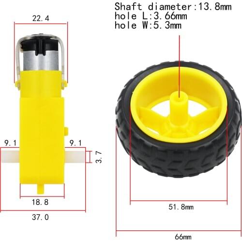 TT Motor Smart Car Robot Gear Motor and Wheel for Arduino DIY Kit Smart Car/Robot Car