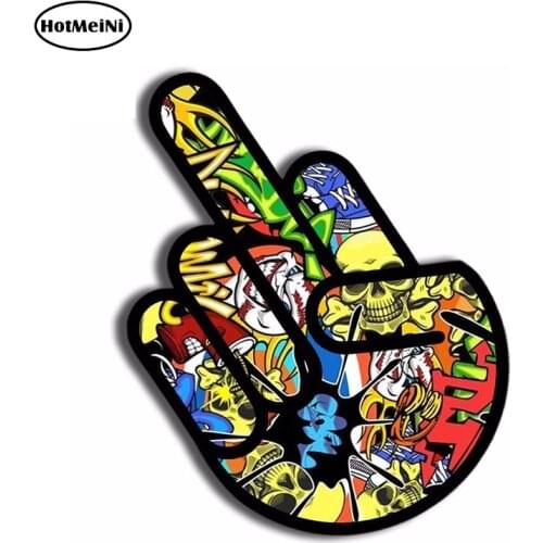 HotMeiNi 13cm x 10.8cm Vinyl Decal Funny SHOCKER BOMB MIDDLE FINGER JDM Auto Moto Car Tuning Stickers Waterproof Accessories