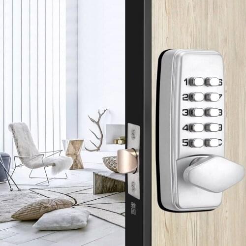 Waterproof Mechanical Digital Door Lock Zinc Alloy Push Button Keypad Keyless Password Code Combination Lock Hardware Furniture