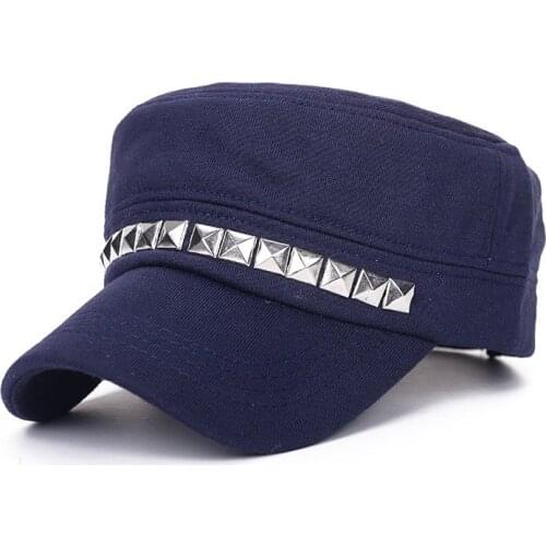 Rivet Knit Army Cap Simple Korean Style Men Women Fashion Autumn Winter Cotton High Quality Comfortable Pure Color Accessories