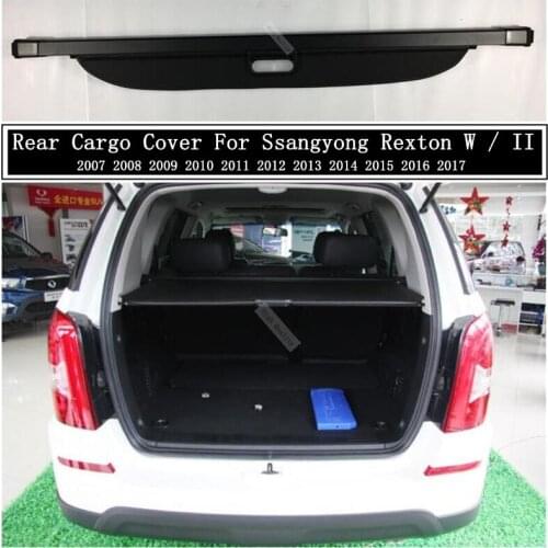 Rear Cargo Cover For Ssangyong Rexton II W 2008-2017 Privacy Trunk Screen Security Shield Shade Auto Accessories Black Beige