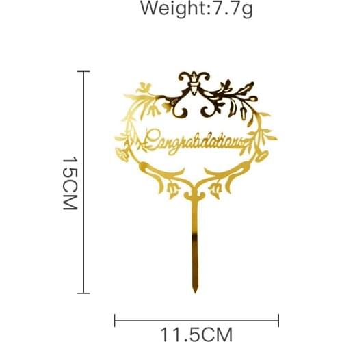 Gold Graduation Hat Acrylic Cake Toppers Graduations Cake Baking Decor for University Students Graduations Party Cake Decoration