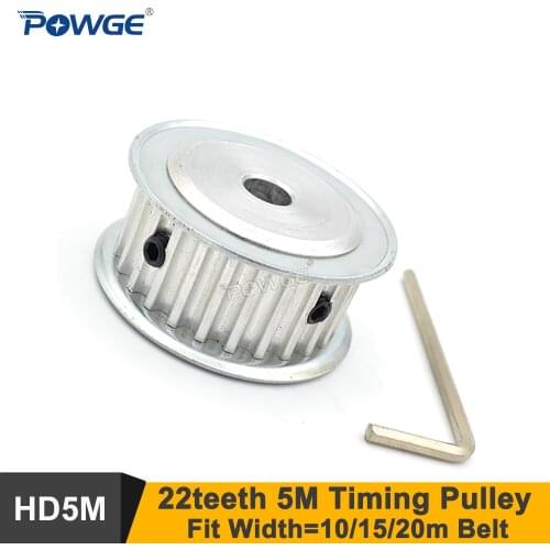POWGE 22 Teeth 5M Timing Pulley Bore 6-17mm Fit W=15/20mm HTD 5M Belt 22T 22Teeth 5M Synchronous Pulley