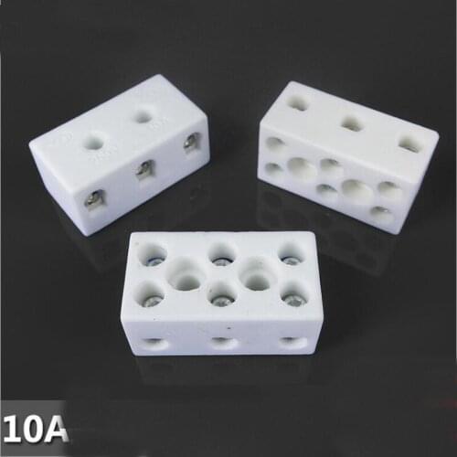 10A 3bit 3P High Quality 8-hole High Frequency Connection Seat Base Ceramic Wiring Terminal 10pcs