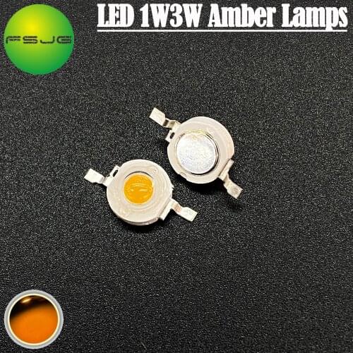 10PCS Amber LED Light bulb chips SMD light lamp 1w 3w cob light bulb led 590-595nm 1800-2000K integrated for diy High Power