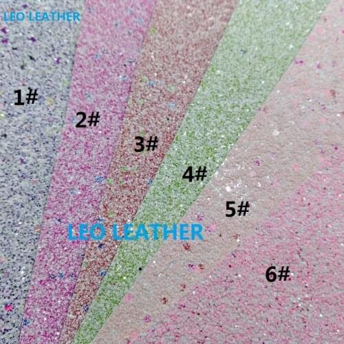 2PCS 21X29CM Chunky Glitter Leather Fabric for DIY accessories sofa handbags and shoes 6S07