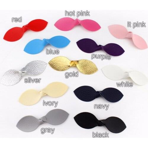 20pcs/ lot , PU Leather petal bow DIY Apparel hair accessories