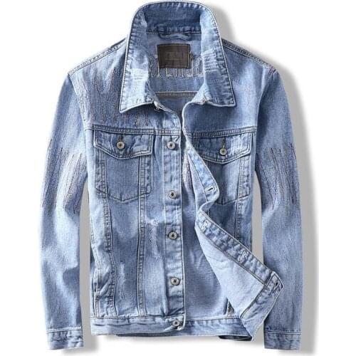 2019 Spring Autumn Fashion Mens Denim Jackets Coats Men cotton Jacket Mens Jean Jacket Outwear Male Cowboy