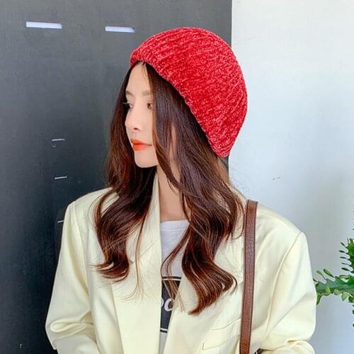 6colors new thick warm beret cap Women casual cotton corduroy beret hats Winter Elegant girl artist pumpkin hats Panama gorros