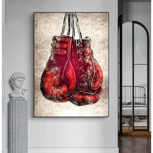Boxing Gloves Vintage Canvas Nordic Style Picture Wall Art Modular Home Decoration Painting Print Poster for Living Room Cuadros