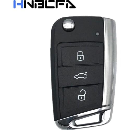 For VW Volkswagen Golf 7 MK7 Skoda Octavia Seat Passat Leon 3 Buttons Remote Car Flip Folding Key housing Shell fob Case