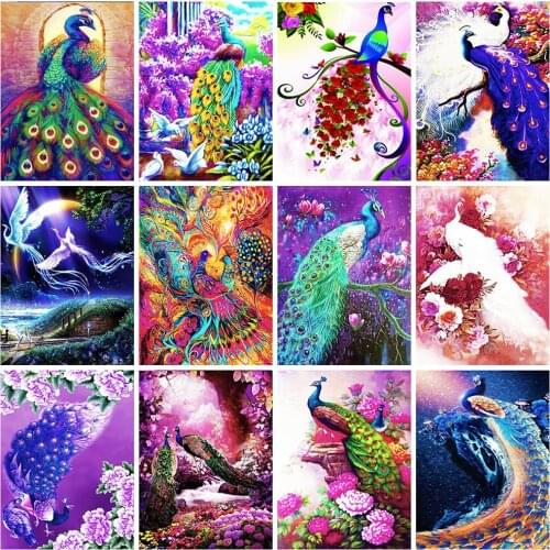 Evershine Diamond Painting Peacock Full Square Diamond Embroidery Cross Stitch Animals Rhinestone Mosaic Valentines Day Gift