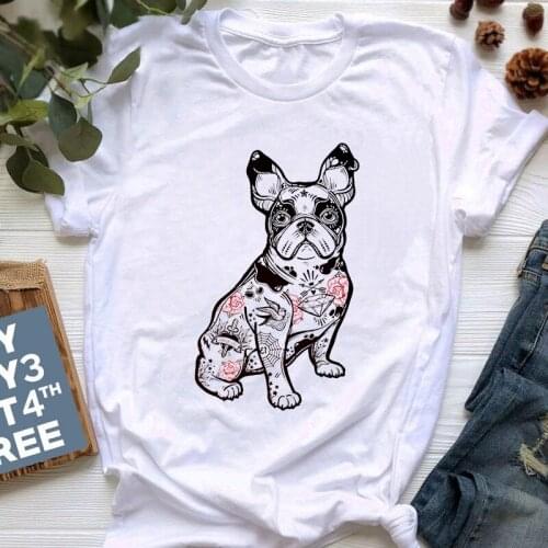 Cute French Bulldog T Shirt Women Kawaii Funny Cartoon T Shirt Female Harajuku Anime T-shirt Summer Graphic Tshirt Top Tees