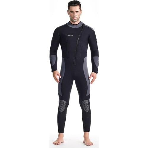 5MM Fleece Lining One-piece Men Winter Wetsuit Neoprene Diving Suit for Spearfishing Snorkeling Surfing Triathlon