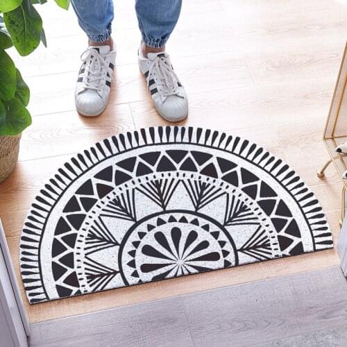 PVC Coil Door Mat for Outdoor Indoor Dust Proof Ant-Slip Bathroom Carpet Rugs European Floral Printed Hallway Entrance Doormat