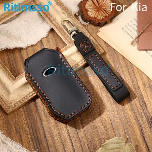 3/4 Buttons Leather Car Remote Key Case Cover for Kia Sportage Ceed Sorento Soul K3 Cerato Forte 2018 2019 2020 Accessories