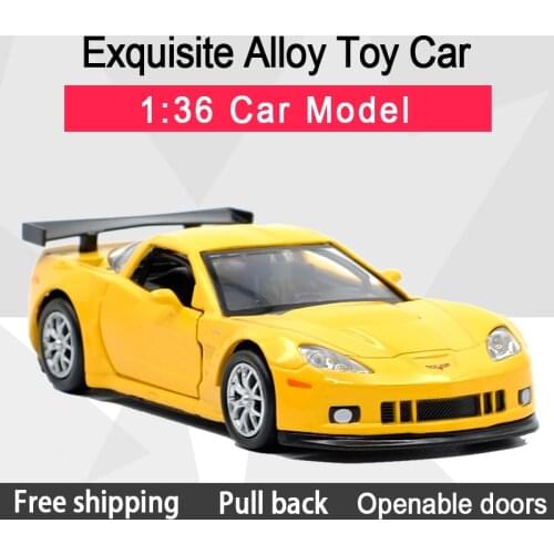 RMZ CITY 1:36 Corvette C6-R Multicolour Alloy Diecast Car Model Toy With Pull Back For Children Gifts Toy Collection