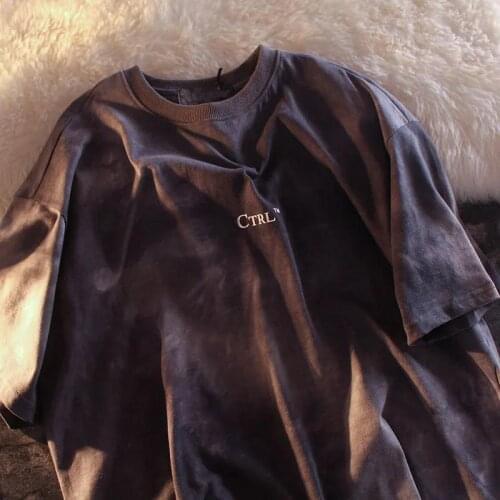 New 2021 Summer Simple Tie-dyed Short-sleeved T-shirt Loose Joker T-shirt for men and women