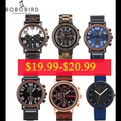 BOBO BIRD Mens Watches Man Watch For Men Quartz Wristwatches Male Wrist Women Wooden Timepiece Custom Anniversary Gift Dropship