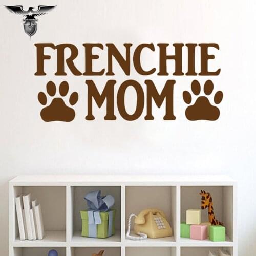 EmpireYing 3 Sizes 8 Colors Frenchie Mom Lettering Art Car Sticker French Bull Dog Mothers Thanksgiving Day Vinyl Decal Gifts
