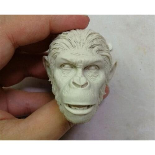 Unpainted 1/6 Scale Apes Caesar Head Sculpt Model For Action Figure Doll Soldier Accessories Painting Exercise No.236