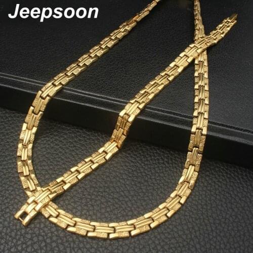 Wholesale Newest Fashion Stainless Steel Metal Silver Gold color Necklace And Bracelet Jewelry Set For Women SFKZAQEI