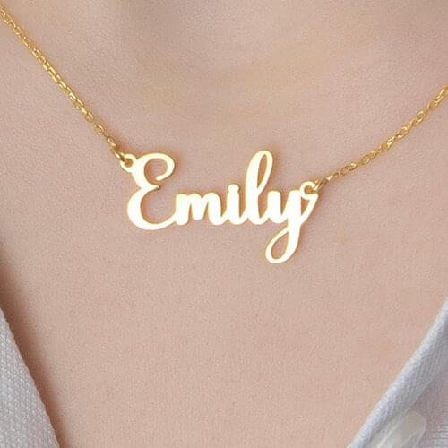 MumuXing Necklace fFor Women Custom Personality Necklace Name Gold Nameplate Pendant Stainless Steel Jewelry Gift To Girlfriend