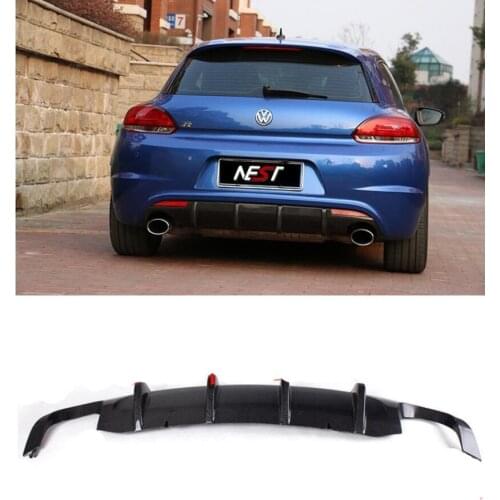 Carbon Fiber Car Rear Trunk Lip Bumper Diffuser Protector Cover Fits For Volkswagen Scirocco 2009 2010 2011 2012 2013 2014 2015