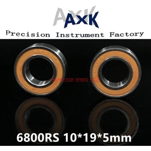2021 6800rs Bearing Abec-3 (10pcs) 10*19*5 Mm Thin Section 6800-2rs Ball Bearings 61800 Rs 6800 2rs With Orange Sealed L-1910dd