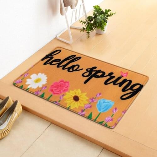 Drop Shipping New Mat Washable Beautiful Flower Floral Door Mats Bedroom Non-Slip Floor Mats Area For Living Room