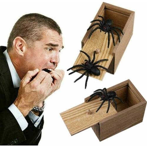 Prank Scare Box Toys Harmless Prank Stuff Shocking Scary Surprise Wooden Box Toys Halloween April-Fools' Day Gift Decoration