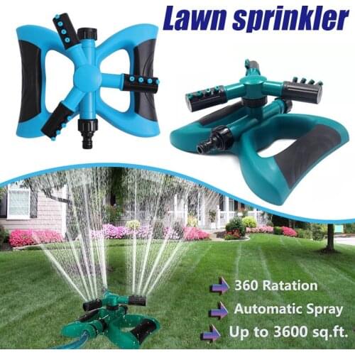 Sprinkler Large 3-Prong 360-Degree Rotating Tandem Sprinkler Head Garden Lawn Sprinkler Irrigation Bridge Maintenance