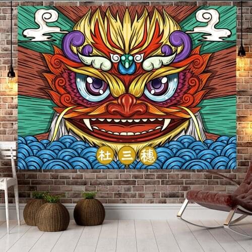 Spiritual Fabric Chinese Elements Tapestry Wall Covering House Stuff For Home And Rugs For Modern Living Room Decoration Mural