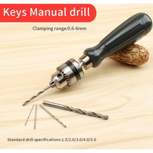 Manual Drill Chuck Woodworking Drilling Rotary Tools Hand Drill Jewelry Craft Hand Tool