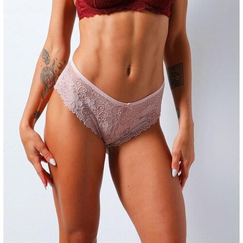 2020 Women Sexy Mesh Underpants Low Waist Panties Ladies Breathable Soft Underwear Sexy Lace Lingerie Female Briefs Summer