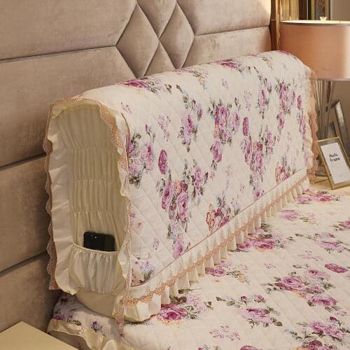 Thicken Quilted Bed Headboard Cover All-inclusive Floral Printed Bed Head Cover Dustproof Bedside Backrest Protector Bedding